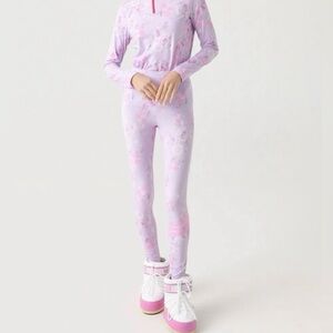 Bogner Fire + Ice x LoveShackFancy Love Base Layer Legging Purple Floral Sz XS